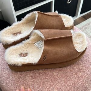 UGG Women's Tan Shearling Slippers